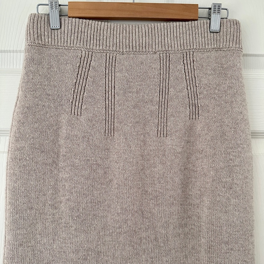 ba&sh Maisie Wool Cotton Knit Midi Skirt Beige Women’s Size Large - Picture 8 of 15